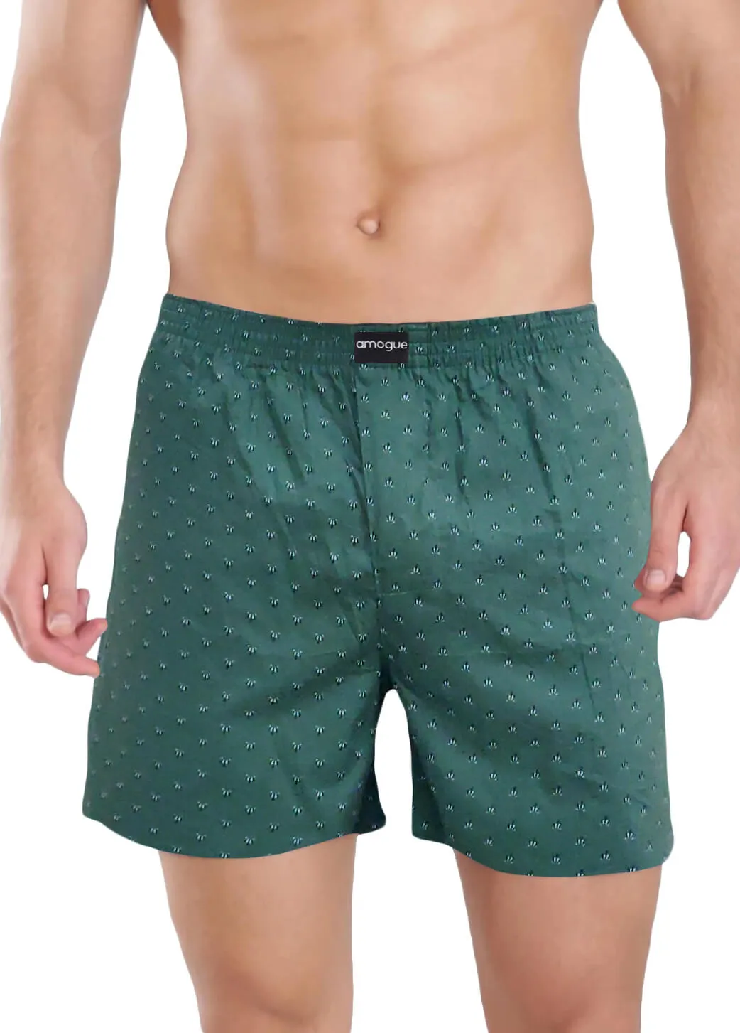 Navy Green Lounge Printed Boxers Combo