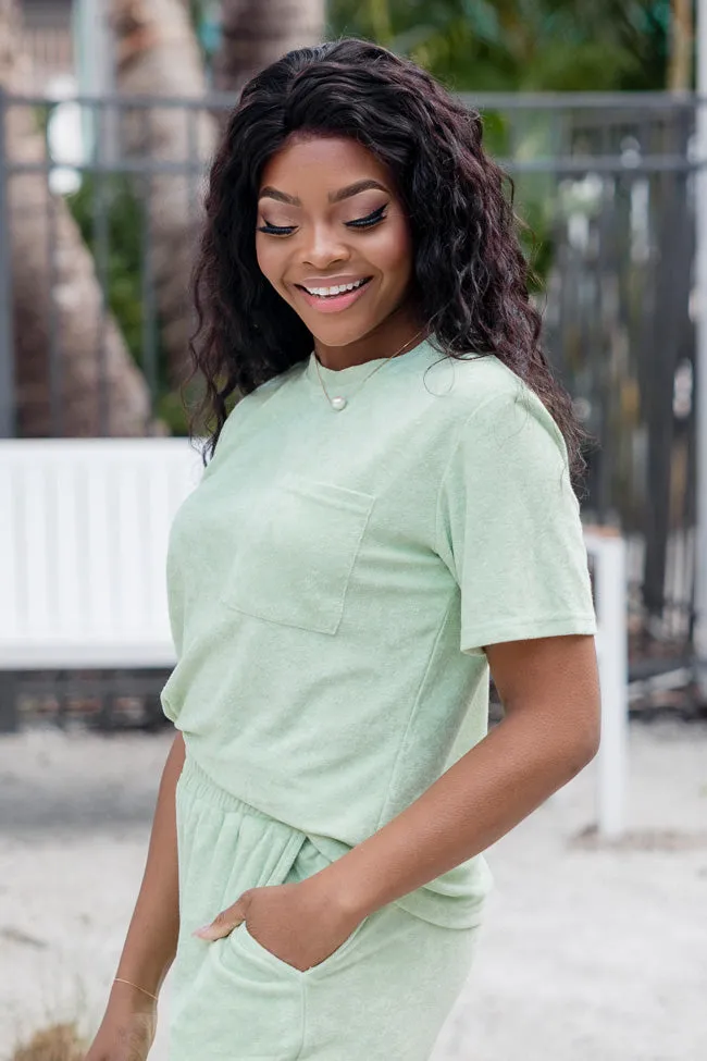 Never Looking Back Lime Terry Lounge Tee 