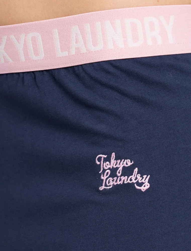 Olivia Cotton Lounge Pants in Eclipse Blue - Tokyo Laundry