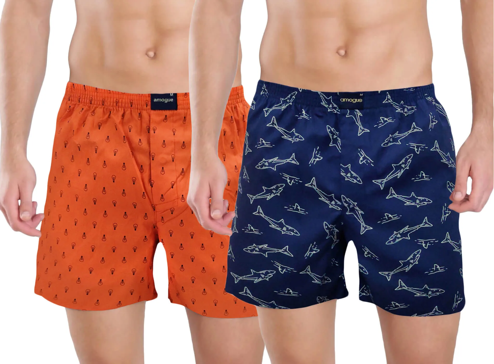 Orange & Navy 2 Premium Men Boxers Combo