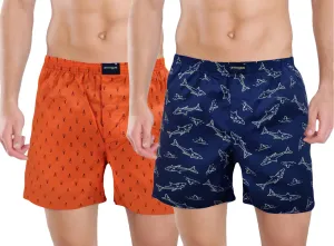 Orange & Navy 2 Premium Men Boxers Combo