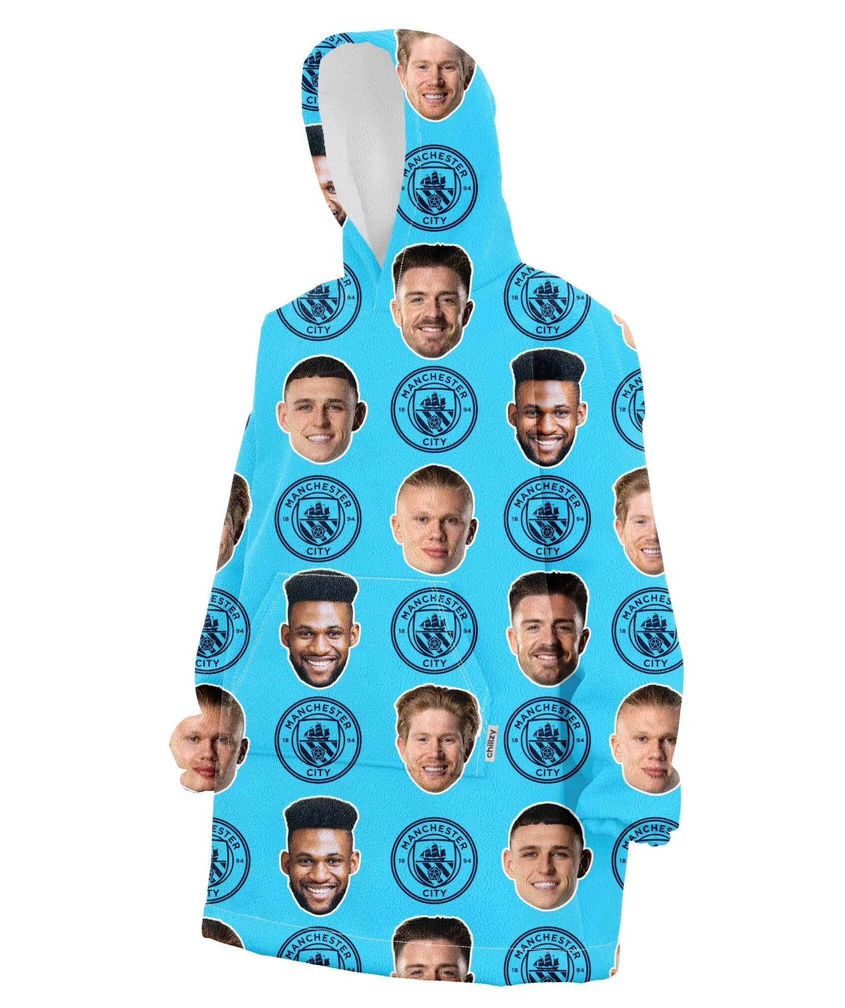 Personalised Man City Players Hoodie Blanket