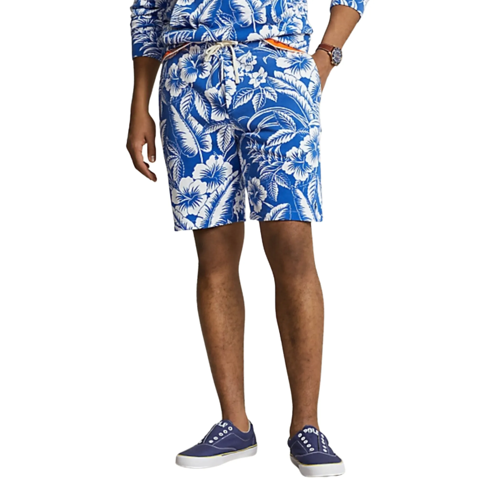 Polo Ralph Lauren 8.5 Inch Tropical Floral Spa Terry Short (Monotone Tropical)