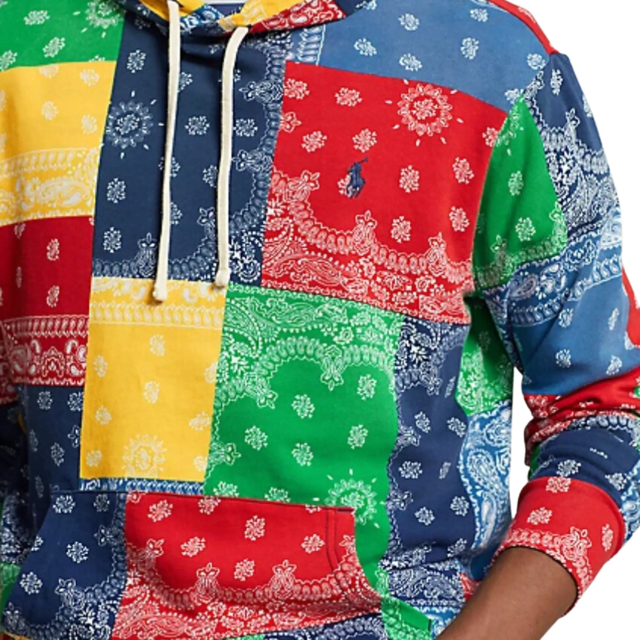 Polo Ralph Lauren Patchwork-Print Spa Terry Hoodie (Archival Bandana)