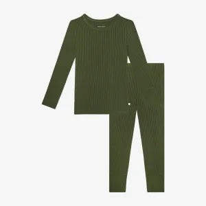 Posh Peanut Solid Pine Ribbed L/S Basic Loungewear