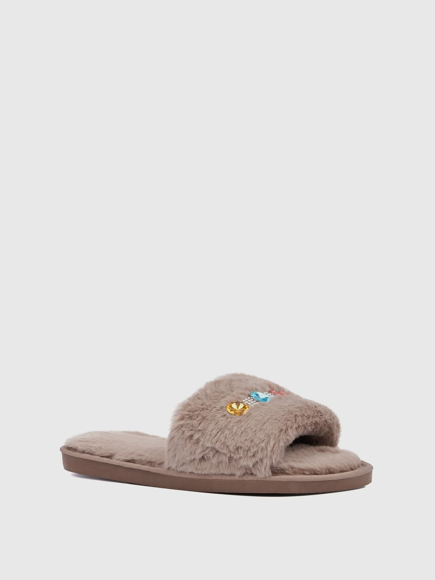 Rhinestone Fuzzy Slipper