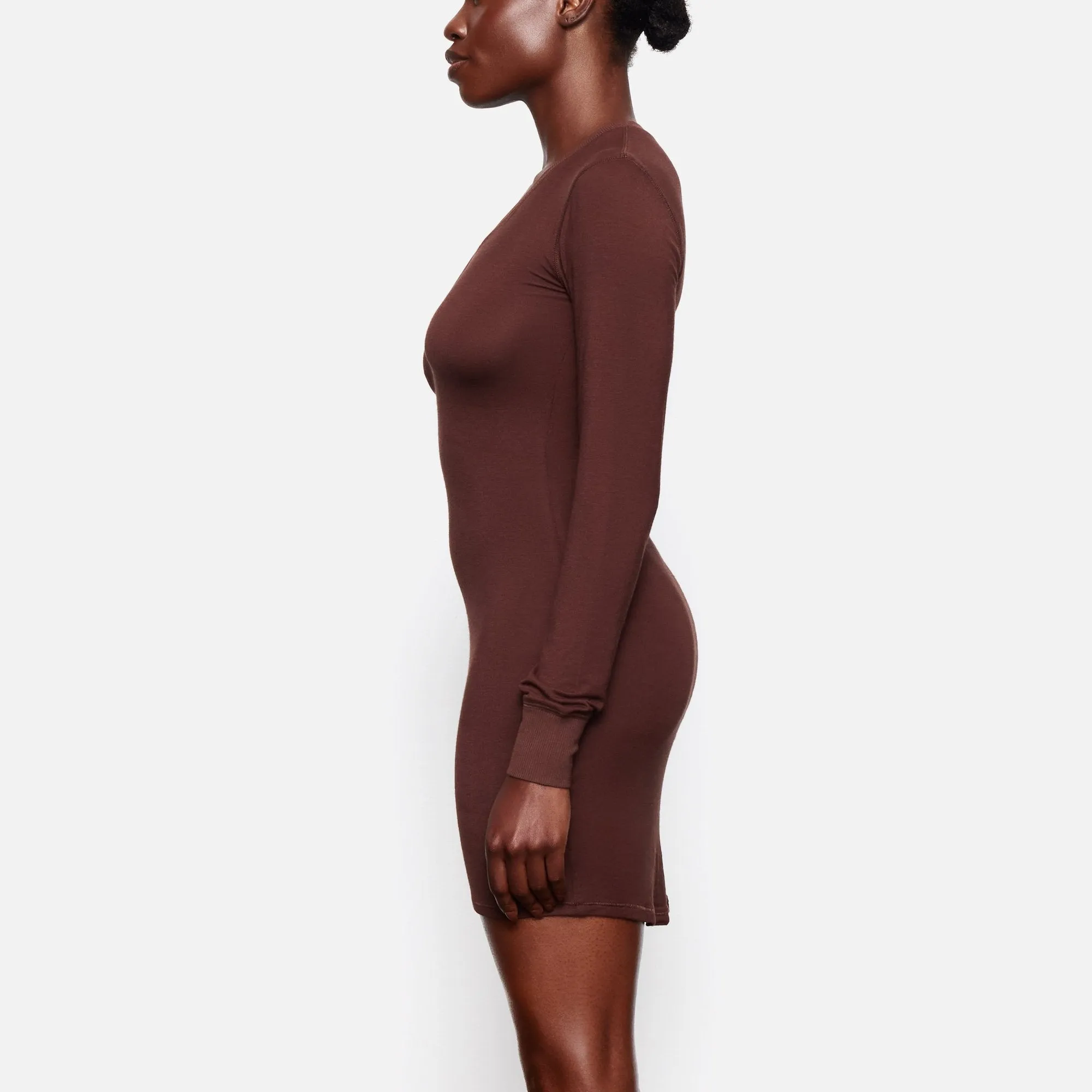 SLEEP HENLEY DRESS | COCOA