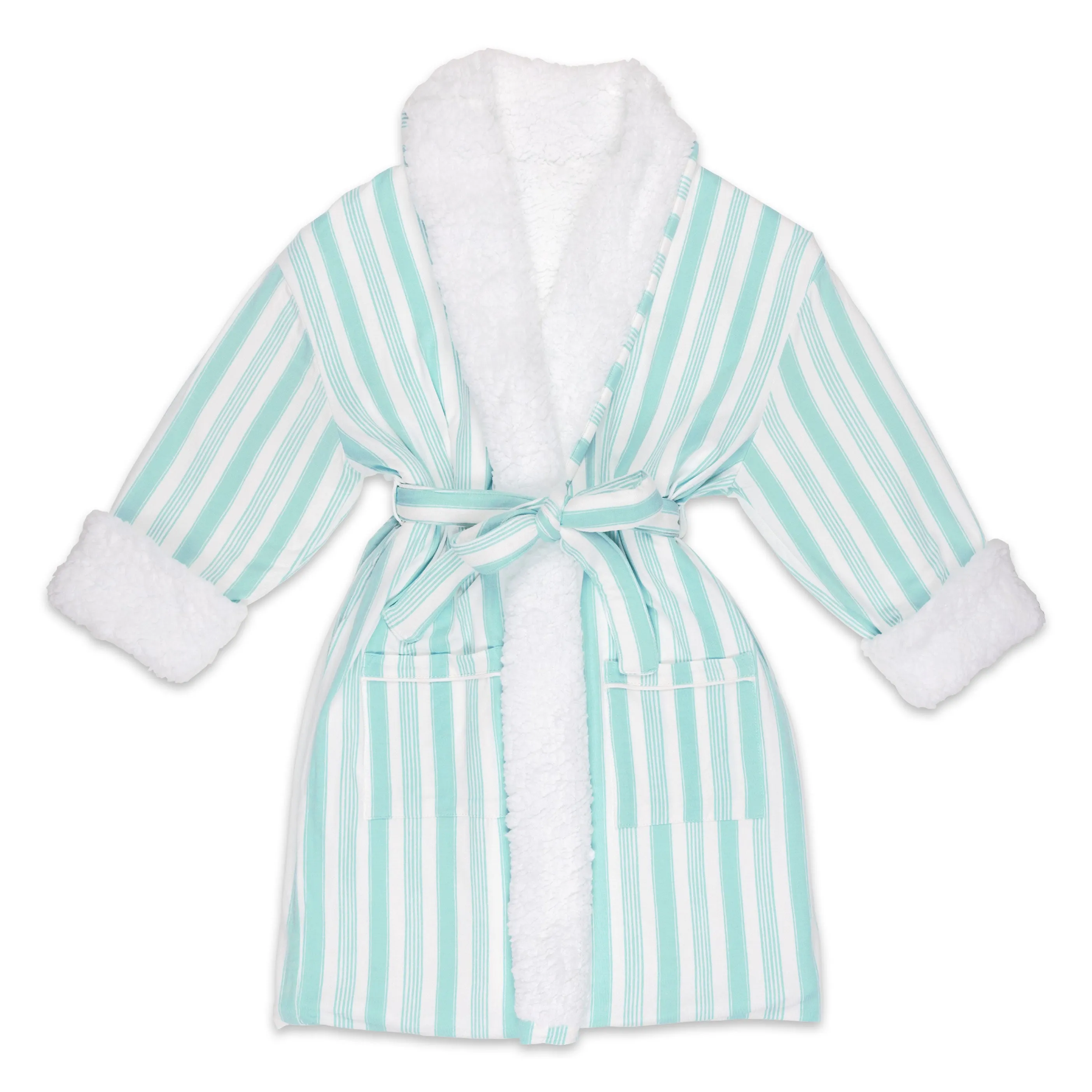 Slumber Stripes Bamboo Adult Sherpa Robe