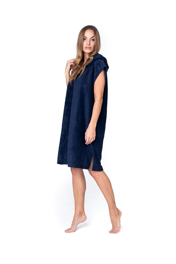 Sofa Killer dark blue bamboo frottee women poncho