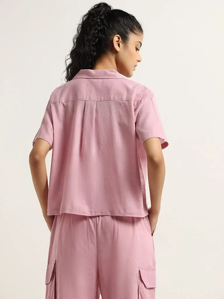 Superstar Light Pink Solid Cotton Shirt