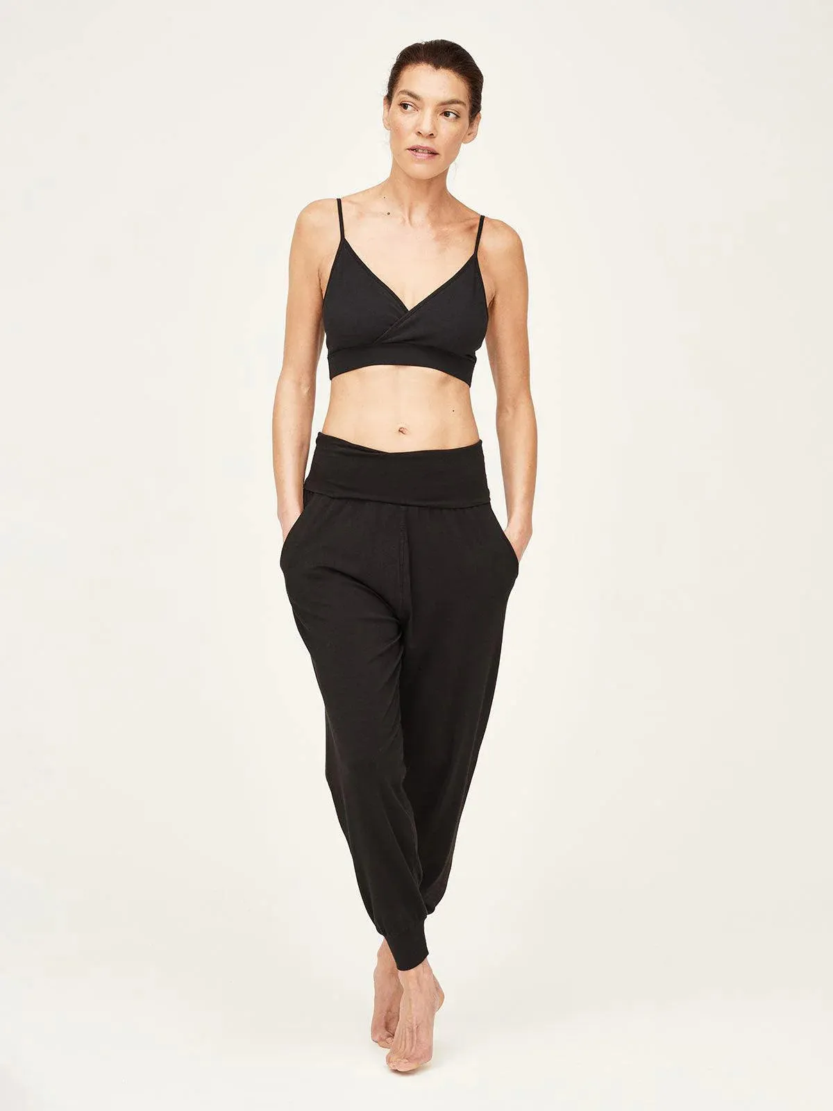 Thought Dashka Plain Bamboo Jersey Loungepants | Black