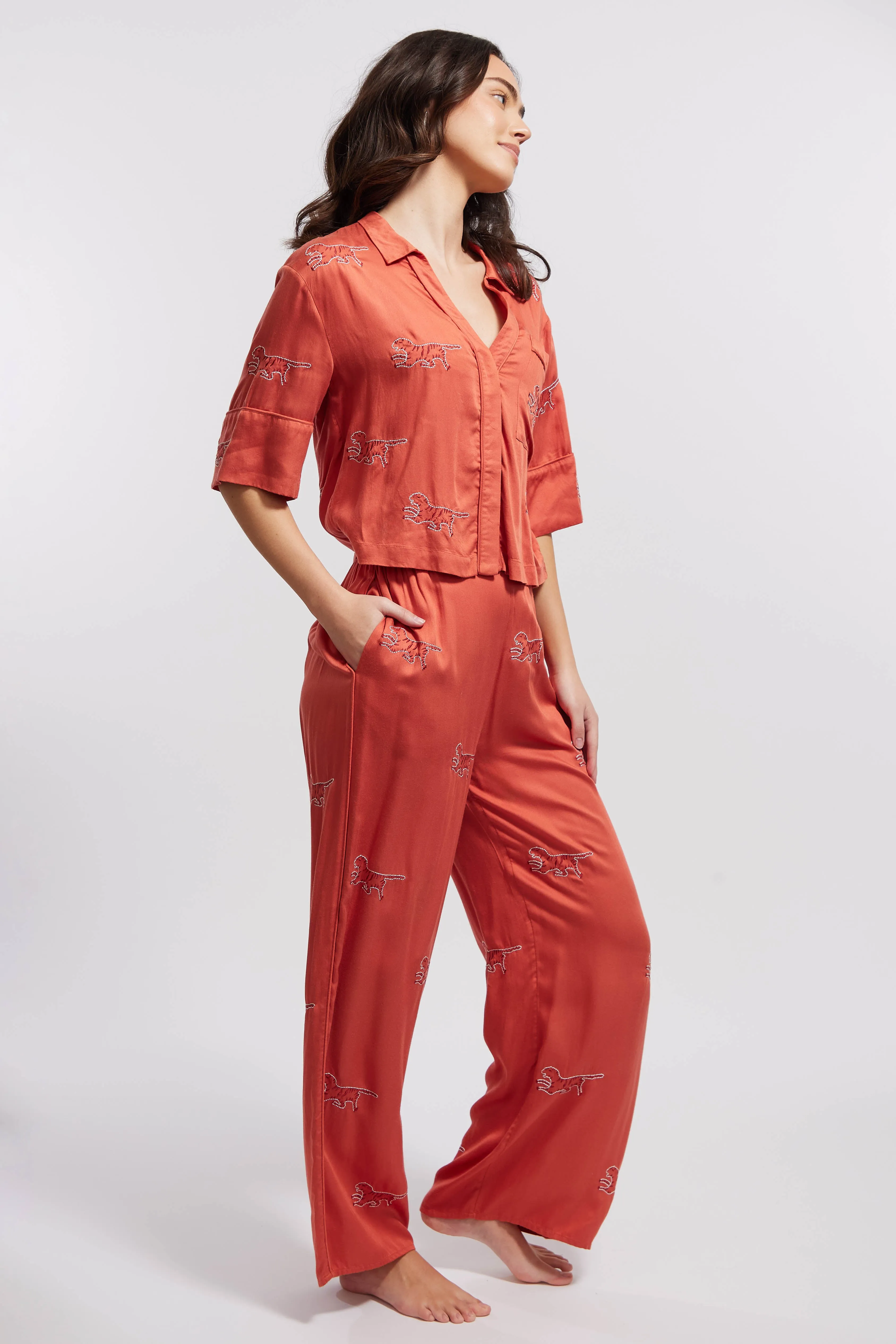 Tiger Loungewear Set - Rose at Dawn (Coral)