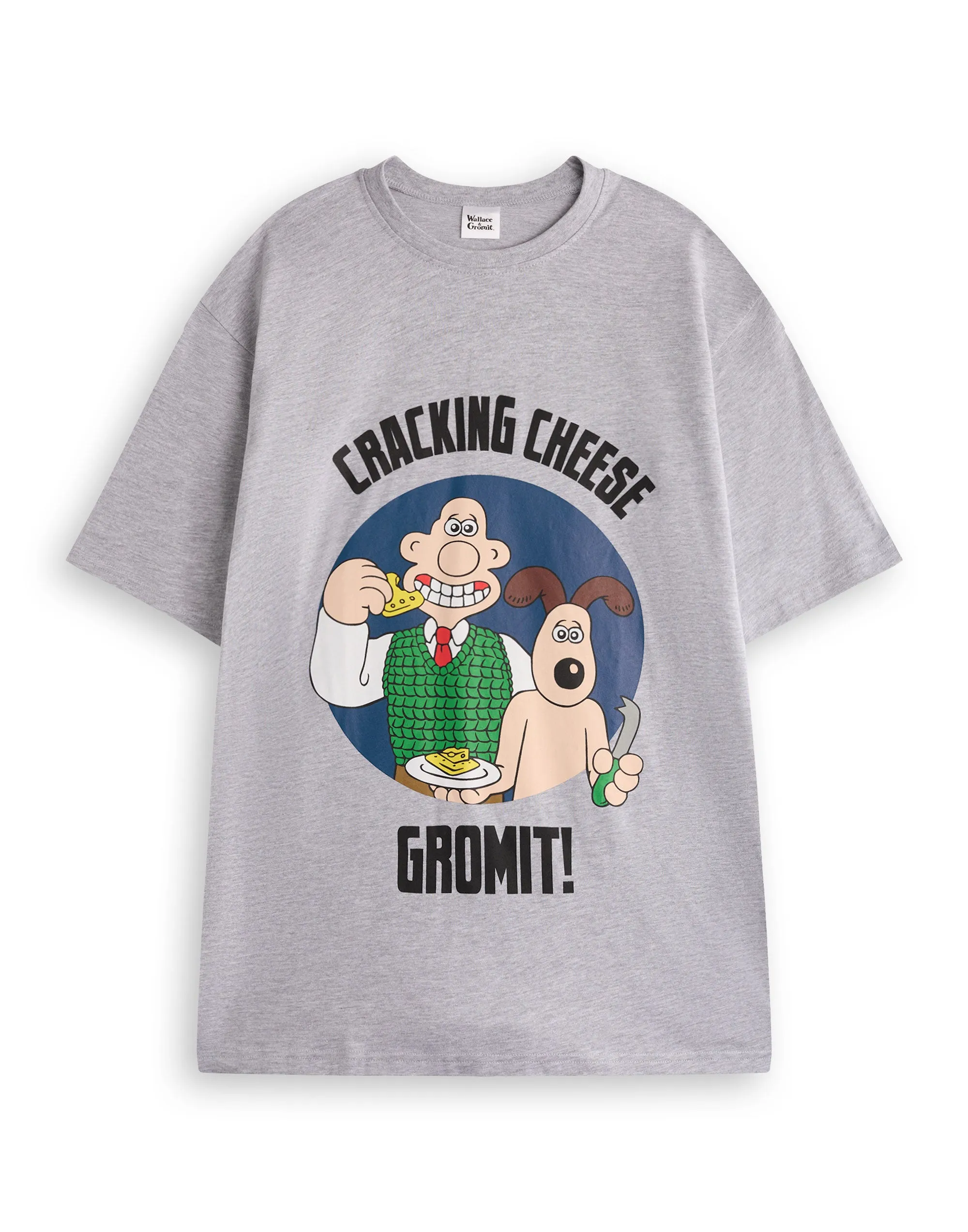 Wallace And Gromit Mens Grey Short Sleeve Long Leg Pyjamas