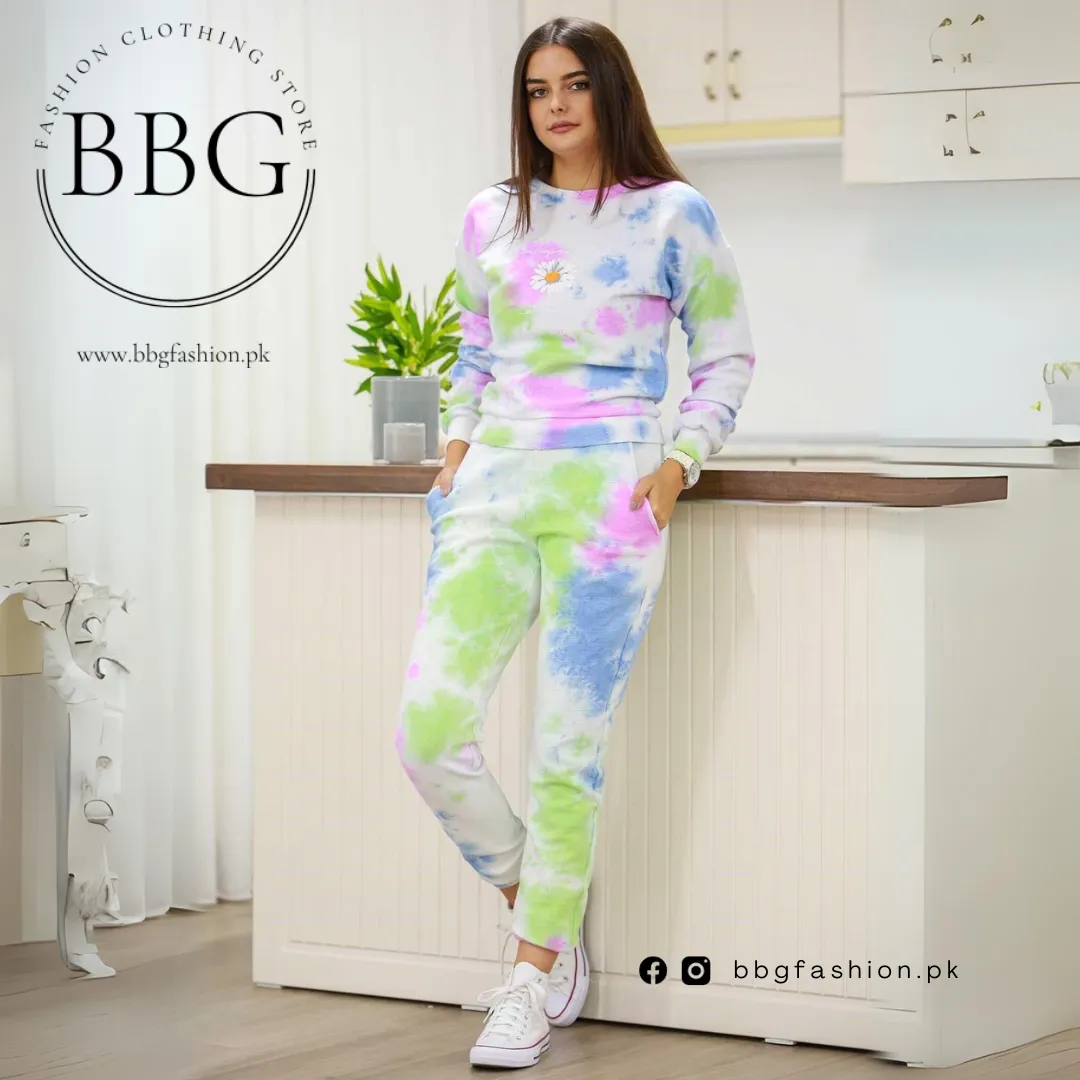 White Tie Dye Loungewear Set