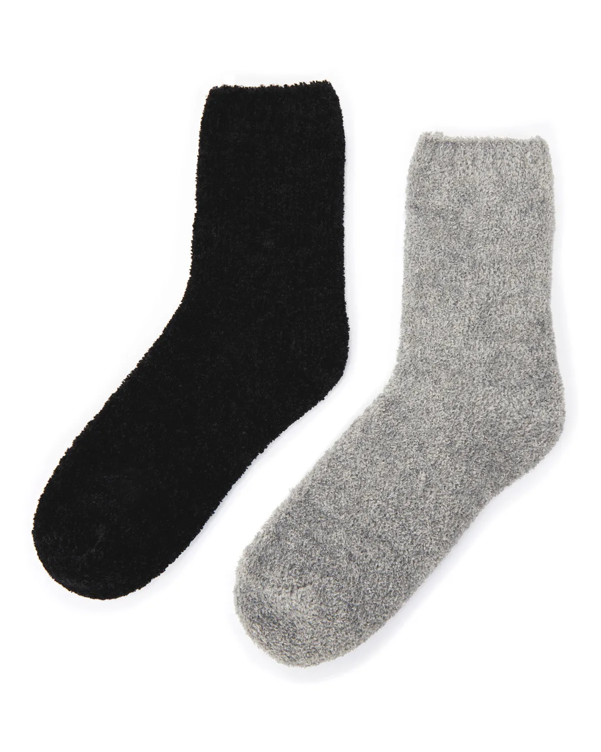 Women's 2 Pair Pack Solid Chenille Luxe Cozy Crew Socks