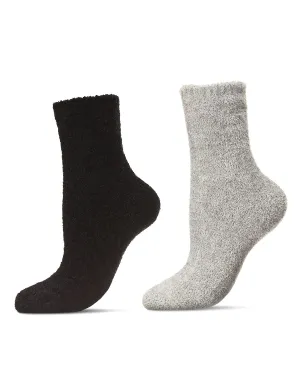 Women's 2 Pair Pack Solid Chenille Luxe Cozy Crew Socks