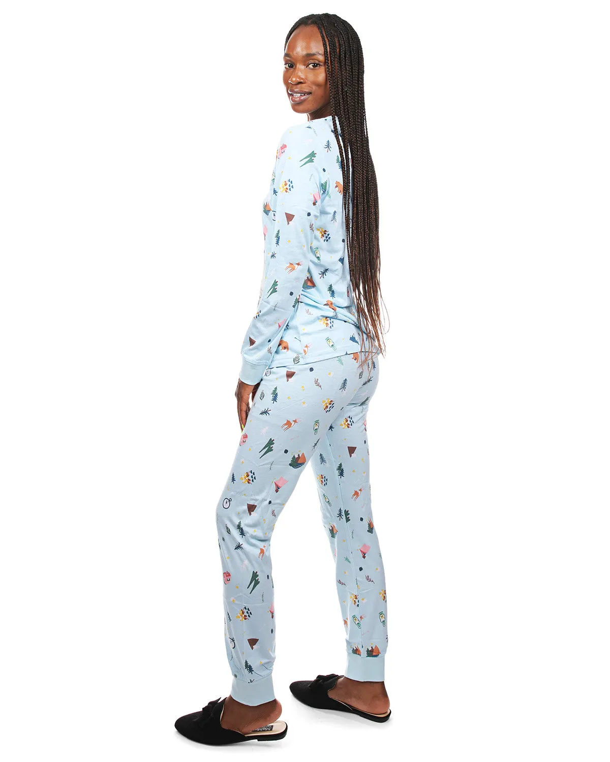 Women's Bear and Campfire Fun Two-Piece PJ Set in a Bag