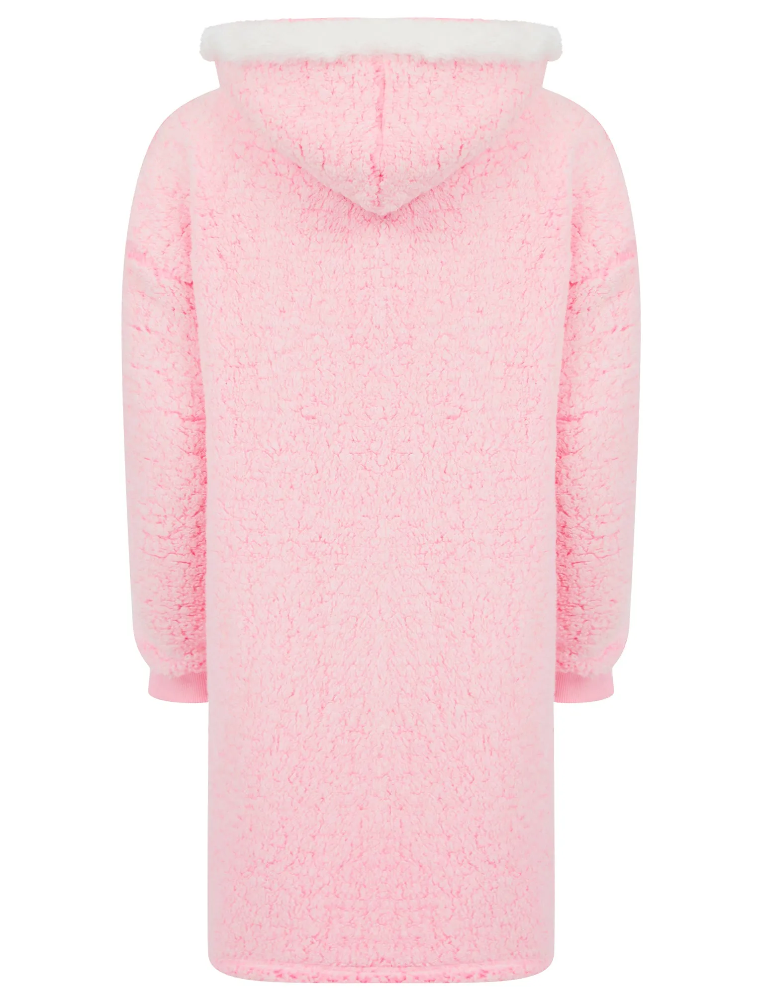 Women's Hetty Soft Fleece Chunky Loungewear Longline Pullover Hooded Top in Pink - Tokyo Laundry