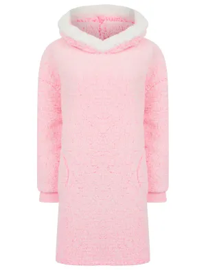 Women's Hetty Soft Fleece Chunky Loungewear Longline Pullover Hooded Top in Pink - Tokyo Laundry