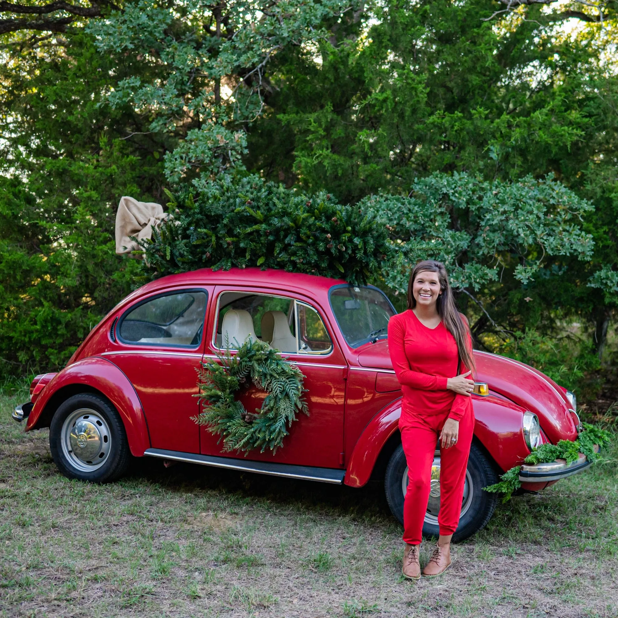 Women's Jogger Pajama Set in Cardinal