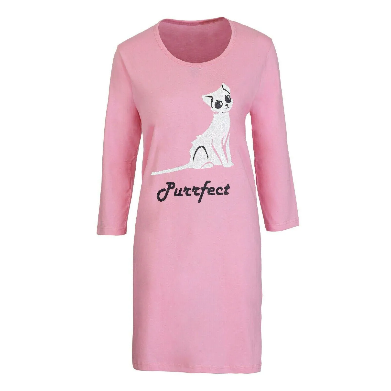 Womens Long Sleeve Cotton Nighty