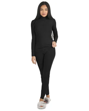 Women's Luxe Ribbed Long Sleeve Top and Pants Set