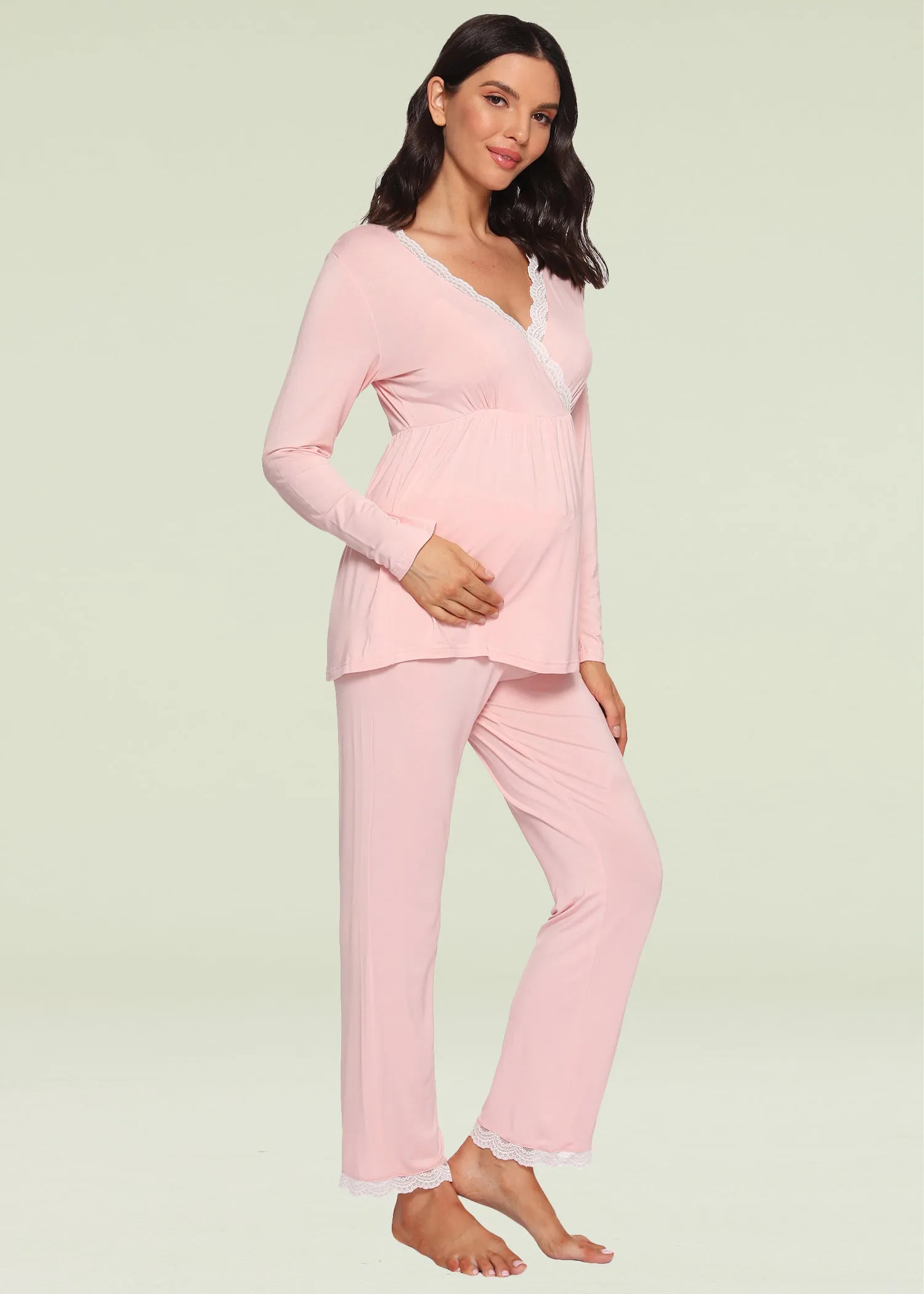 Women's Maternity Pajama Pants Set Nursing Loungewear