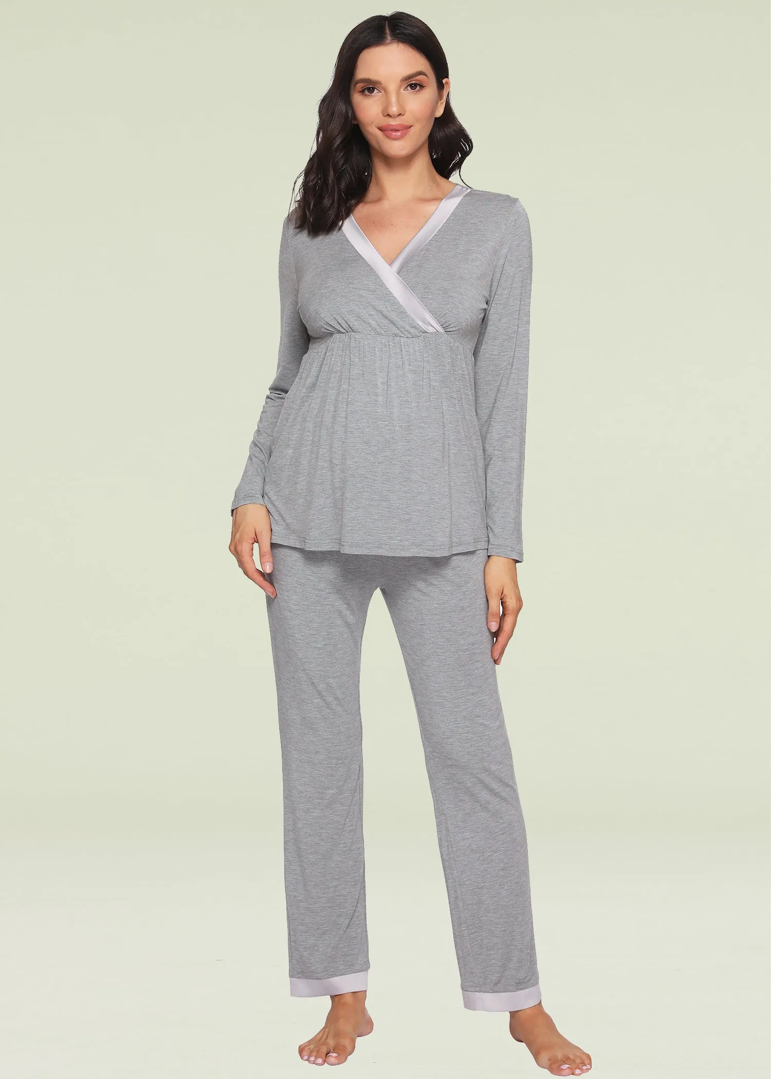 Women's Maternity Pajama Pants Set Nursing Loungewear