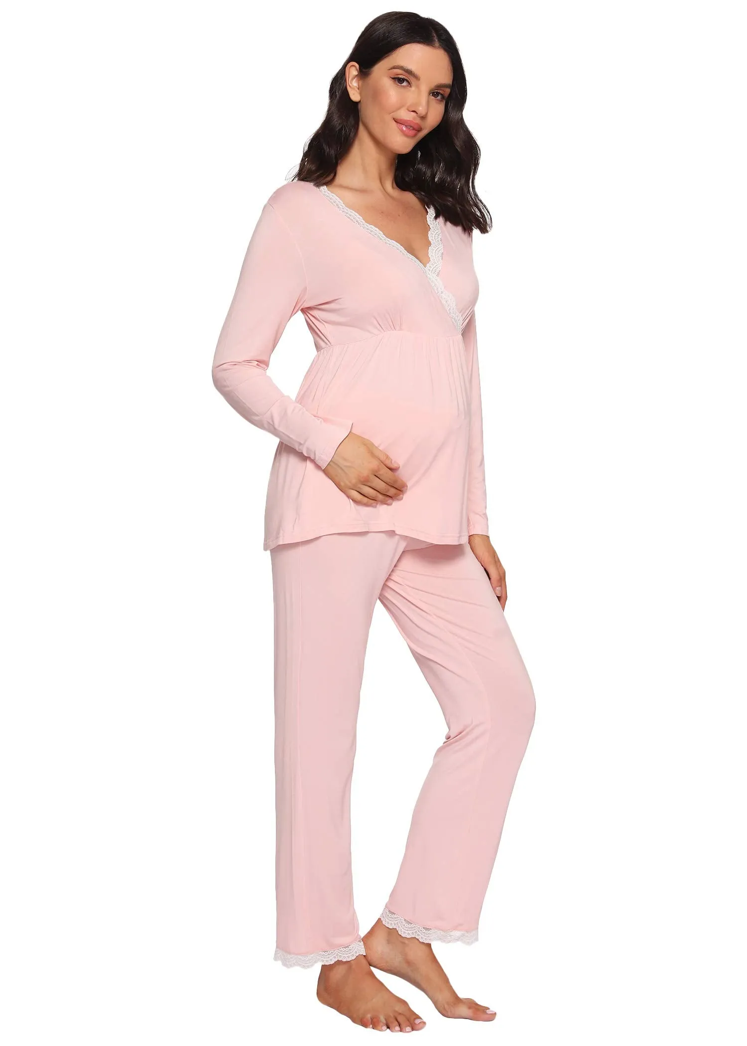 Women's Maternity Pajama Pants Set Nursing Loungewear