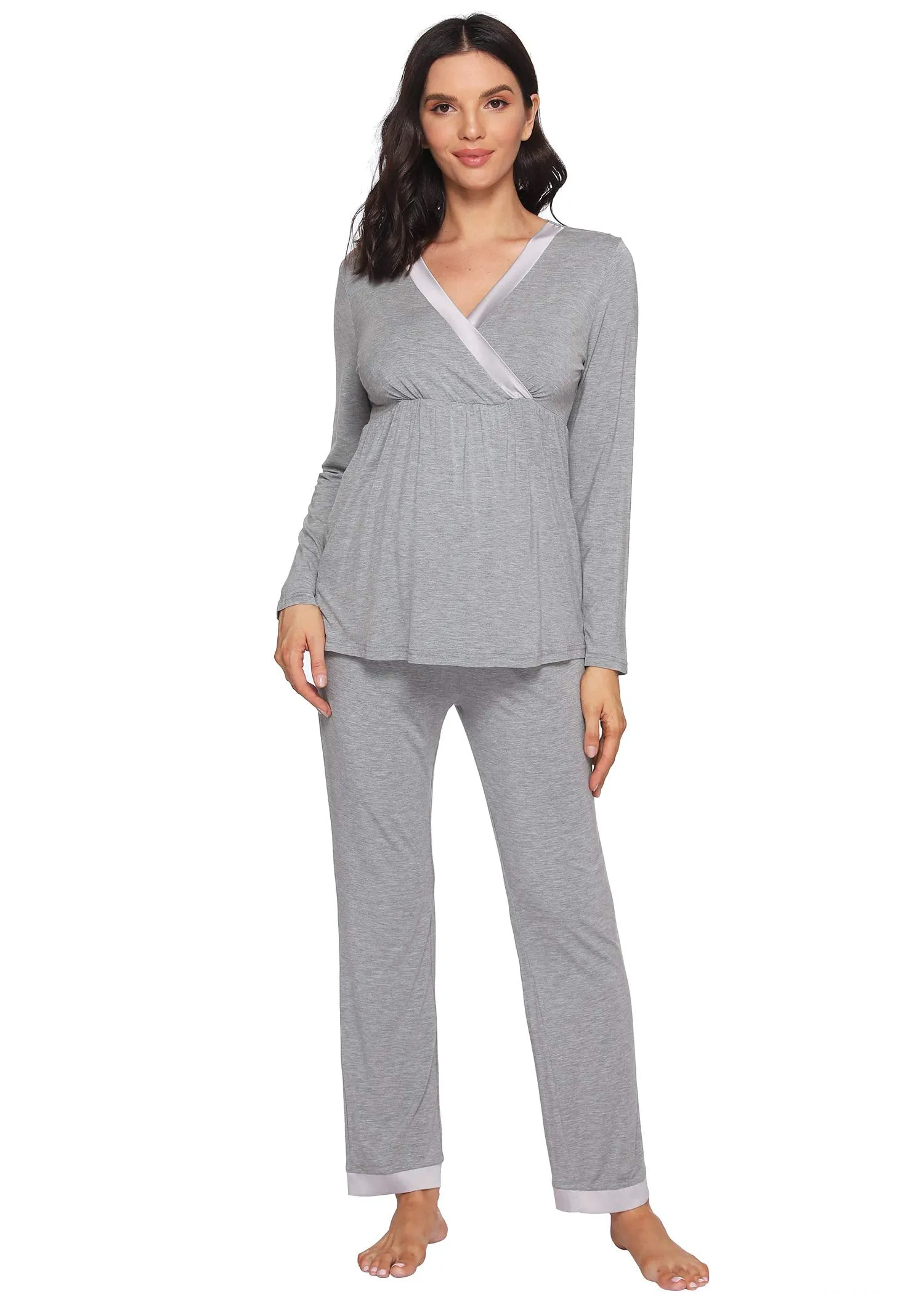 Women's Maternity Pajama Pants Set Nursing Loungewear