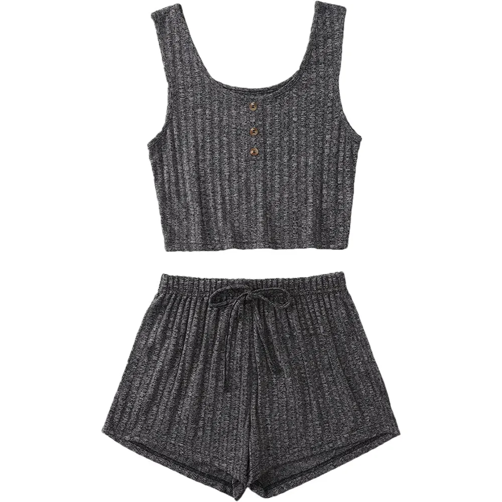 Women's Tank Top And Shorts Pajama Set