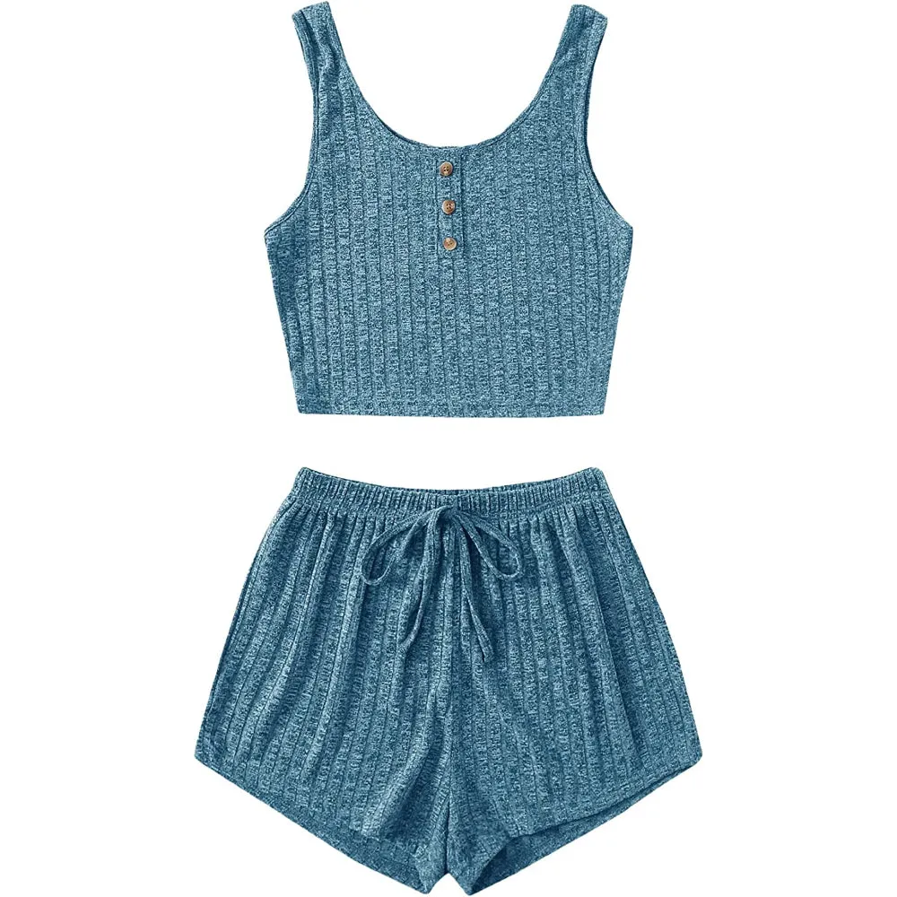 Women's Tank Top And Shorts Pajama Set