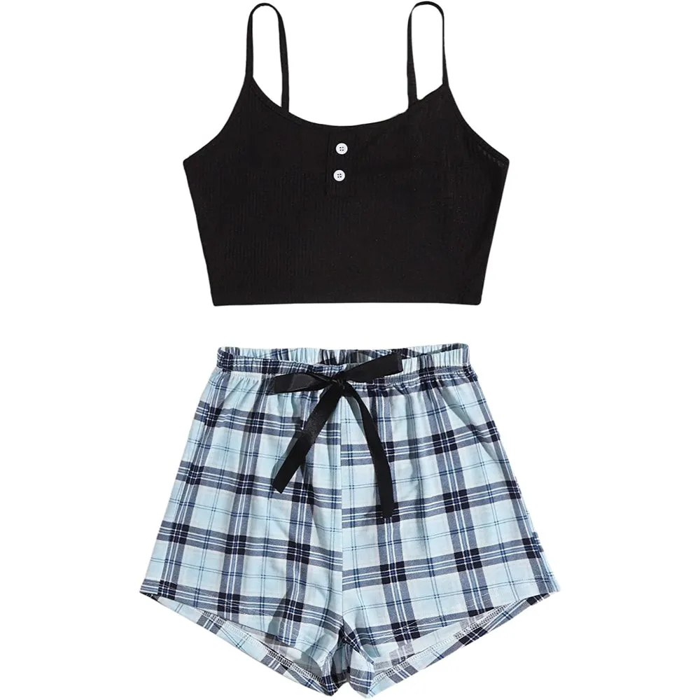 Women's Tank Top And Shorts Pajama Set