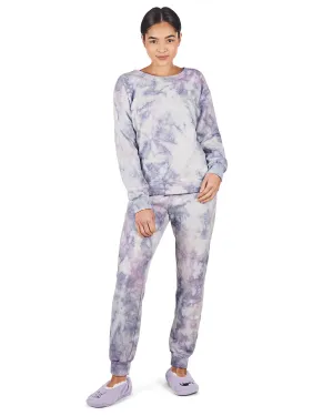 Women's Tie Dye French Terry Cotton Blend Jogger Pants Set